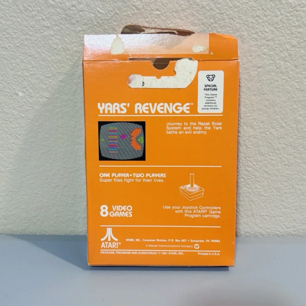 Yars' Revenge Video Game Box & Manual Clean Atari 2600 1980's Vintage Retro